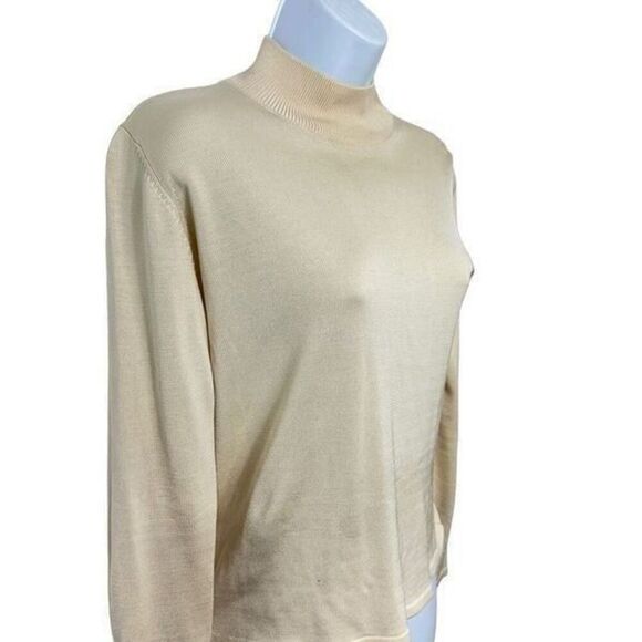 Ann Taylor thin beige sweater 100% silk size SP. A604 - Picture 2 of 6